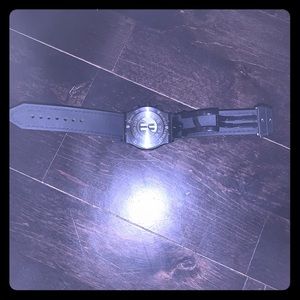 Black and blue Hublot watch